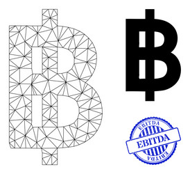 ebitda grunge rubber imprint and web network vector image