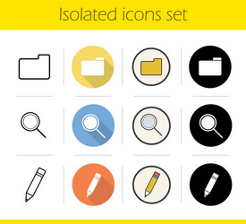 File manager icons set vector