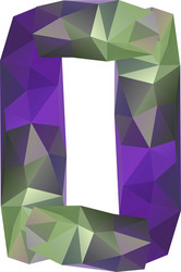 geometric crystal digit 0 vector image