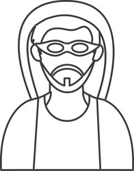 isolated hacker of security system design vector image