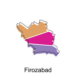 map of firozabad design template with outline vector image