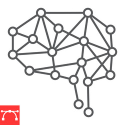 Neural network line icon vector