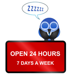 open twenty four hour retail sign vector image