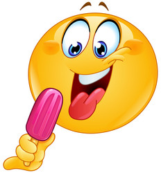 Smiling emoticon with open mouth and cold sweat Vector Image