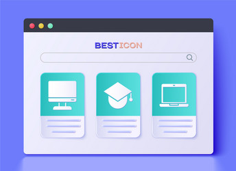set graduation cap on globe computer monitor vector image