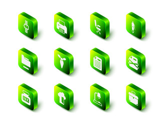 set printer office chair fountain pen nib delete vector image