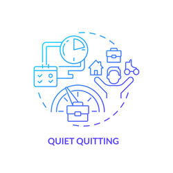 Thin line simple gradient quiet quitting icon vector