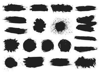 Black Ink Splatters & Blobs vector image