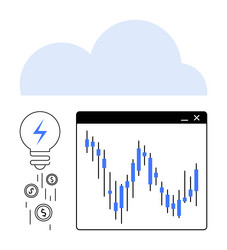cloud-driven financial analytics with currency vector image