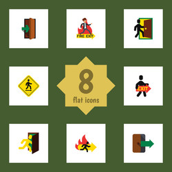 flat exit set of open door directional vector image