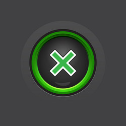 glossy dark exit button vector