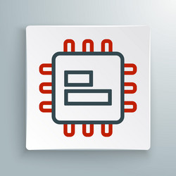 line computer processor with microcircuits cpu vector image