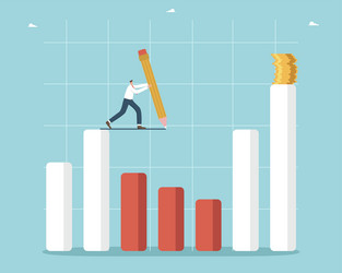 man draws a path through graph to wealth vector image