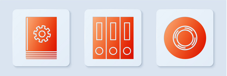 set office folders with papers and documents user vector image