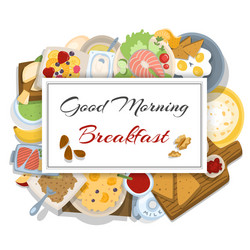 Breakfast toasts top view set Royalty Free Vector Image