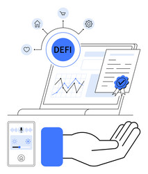 decentralized finance ecosystem with digital vector image