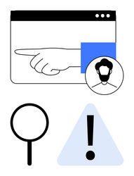 online interaction with error alert vector image