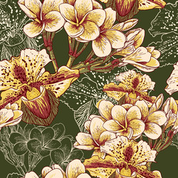 seamless floral pattern with exotic flowers Vector Image