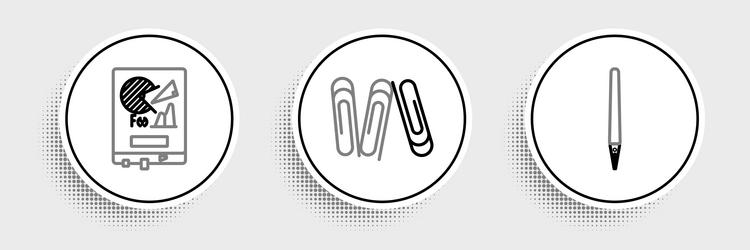 set line pen board with graph chart and paper vector image