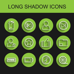 set line power button battery charge level vector image