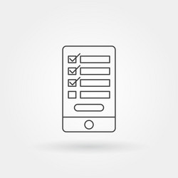todo list smartphone app single isolated icon vector image