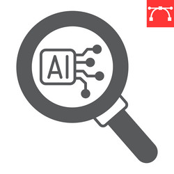 ai analysis glyph icon vector