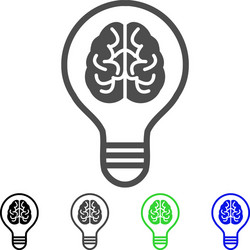 Brain bulb flat icon Royalty Free Vector Image