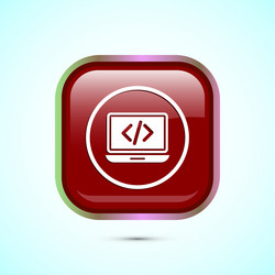 coding icon design web development red vector image