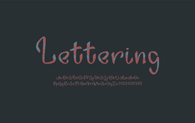 cursive textured font handwritten script alphabet vector image