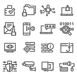 Cyber Security Network Icons vector image