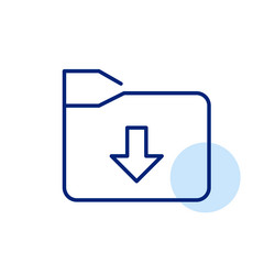 file folder with arrow pointing down downloading vector image