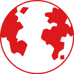 globe red line icon isolated on white background vector image