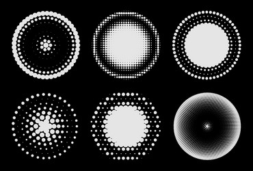 halftone dots in circle form vector image