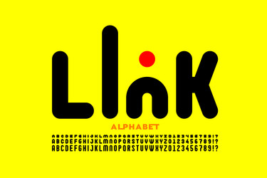 linked letters font design alphabet vector image