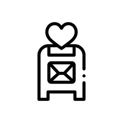 mailbox icon thin linear style design isolated vector image