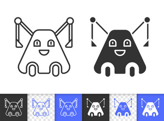 robot simple black line icon vector image