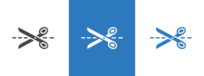 scissors trim cut icon thin line vector image