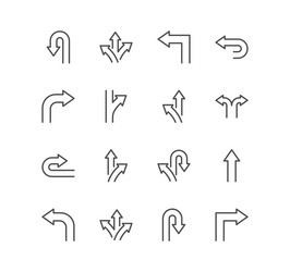 set of direction and related icons vector