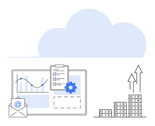 cloud data management with analytics productivity vector image