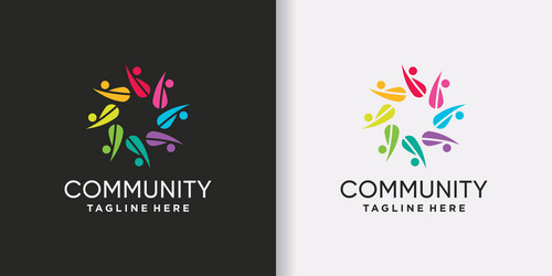 Team work community people logo design template Vector Image