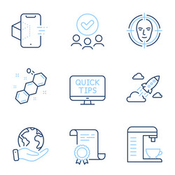 face detect web tutorials and chemical formula vector image