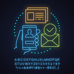 account creating neon light concept icon vector image