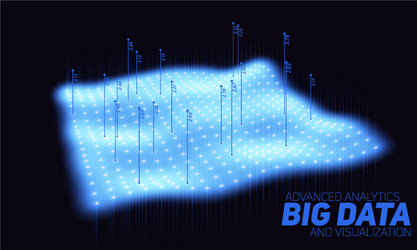 big data blue plot visualization vector image