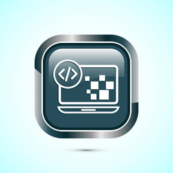 coding icon design web development gray vector image