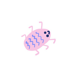 cute bug isolated element little insect character vector image