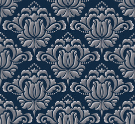 damask seamless emboss pattern background vector image
