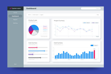 dashboard user panel template vector image