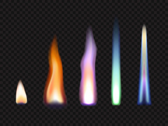 fire flames of gas and zinc potassium strontium Vector Image