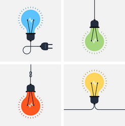 light bulb simple icon set vector