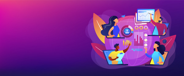online tech talks concept banner header vector image